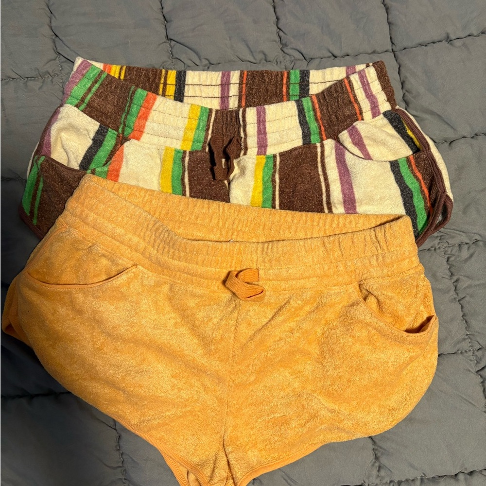 Striped and Solid Women's Shorts Set